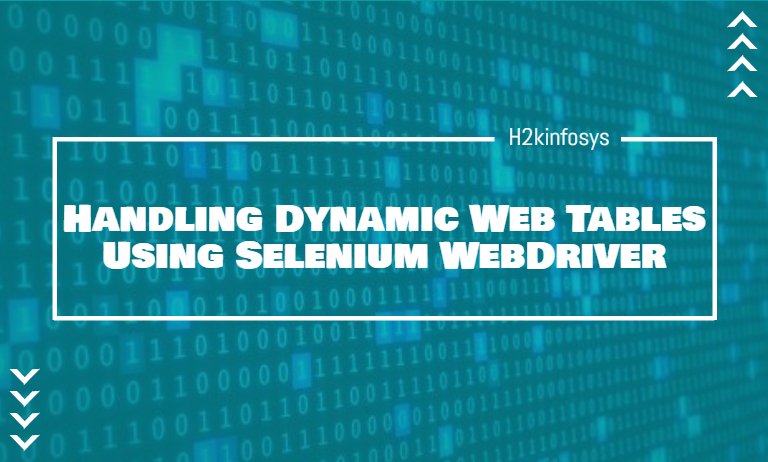 Handling Dynamic Web Tables Using Selenium WebDriver