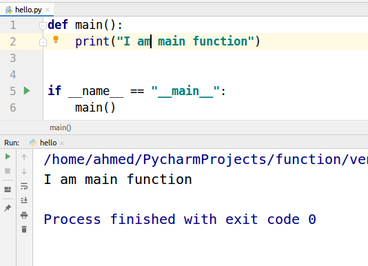 main functions example