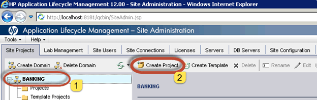 Create a Domain project in ALM